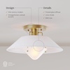image:imageNathan James Artisan MidCentury Modern Flush Mount Ceiling Light Flush Mount Lighting Fixture for Kitchen or Living Room with Brass Accent Line Shade and Frosted Glass DiffuserWhiteGold