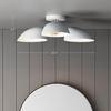 image:imageNathan James Artisan MidCentury Modern Flush Mount Ceiling Light Flush Mount Lighting Fixture for Kitchen or Living Room with Brass Accent Line Shade and Frosted Glass DiffuserBrass GoldWhite
