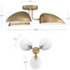 image:imageNathan James Artisan MidCentury Modern Flush Mount Ceiling Light Flush Mount Lighting Fixture for Kitchen or Living Room with Brass Accent Line Shade and Frosted Glass DiffuserVintaged Brass