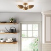 image:imageNathan James Artisan MidCentury Modern Flush Mount Ceiling Light Flush Mount Lighting Fixture for Kitchen or Living Room with Brass Accent Line Shade and Frosted Glass DiffuserVintaged Brass