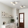 image:imageNathan James Artisan MidCentury Modern Flush Mount Ceiling Light Flush Mount Lighting Fixture for Kitchen or Living Room with Brass Accent Line Shade and Frosted Glass DiffuserBrass GoldWhite