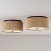 image:imageNathan James Artisan MidCentury Modern Flush Mount Ceiling Light Flush Mount Lighting Fixture for Kitchen or Living Room with Brass Accent Line Shade and Frosted Glass DiffuserLight BrownSeagrass