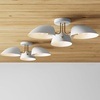 image:imageNathan James Artisan MidCentury Modern Flush Mount Ceiling Light Flush Mount Lighting Fixture for Kitchen or Living Room with Brass Accent Line Shade and Frosted Glass DiffuserBrass GoldWhite