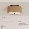 image:imageNathan James Artisan MidCentury Modern Flush Mount Ceiling Light Flush Mount Lighting Fixture for Kitchen or Living Room with Brass Accent Line Shade and Frosted Glass DiffuserLight BrownSeagrass