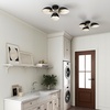 image:imageNathan James Artisan MidCentury Modern Flush Mount Ceiling Light Flush Mount Lighting Fixture for Kitchen or Living Room with Brass Accent Line Shade and Frosted Glass DiffuserBrass GoldBlack