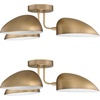 image:imageNathan James Artisan MidCentury Modern Flush Mount Ceiling Light Flush Mount Lighting Fixture for Kitchen or Living Room with Brass Accent Line Shade and Frosted Glass DiffuserVintaged Brass