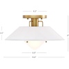 image:imageNathan James Artisan MidCentury Modern Flush Mount Ceiling Light Flush Mount Lighting Fixture for Kitchen or Living Room with Brass Accent Line Shade and Frosted Glass DiffuserWhiteGold
