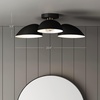 image:imageNathan James Artisan MidCentury Modern Flush Mount Ceiling Light Flush Mount Lighting Fixture for Kitchen or Living Room with Brass Accent Line Shade and Frosted Glass DiffuserBrass GoldBlack