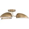 image:imageNathan James Artisan MidCentury Modern Flush Mount Ceiling Light Flush Mount Lighting Fixture for Kitchen or Living Room with Brass Accent Line Shade and Frosted Glass DiffuserVintaged Brass