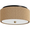 image:imageNathan James Artisan MidCentury Modern Flush Mount Ceiling Light Flush Mount Lighting Fixture for Kitchen or Living Room with Brass Accent Line Shade and Frosted Glass DiffuserLight BrownSeagrass