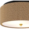 image:imageNathan James Artisan MidCentury Modern Flush Mount Ceiling Light Flush Mount Lighting Fixture for Kitchen or Living Room with Brass Accent Line Shade and Frosted Glass DiffuserLight BrownSeagrass