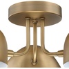 image:imageNathan James Artisan MidCentury Modern Flush Mount Ceiling Light Flush Mount Lighting Fixture for Kitchen or Living Room with Brass Accent Line Shade and Frosted Glass DiffuserVintaged Brass