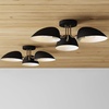image:imageNathan James Artisan MidCentury Modern Flush Mount Ceiling Light Flush Mount Lighting Fixture for Kitchen or Living Room with Brass Accent Line Shade and Frosted Glass DiffuserBrass GoldBlack