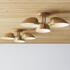 image:imageNathan James Artisan MidCentury Modern Flush Mount Ceiling Light Flush Mount Lighting Fixture for Kitchen or Living Room with Brass Accent Line Shade and Frosted Glass DiffuserVintaged Brass