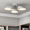 image:imageNathan James Artisan MidCentury Modern Flush Mount Ceiling Light Flush Mount Lighting Fixture for Kitchen or Living Room with Brass Accent Line Shade and Frosted Glass DiffuserBrass GoldWhite