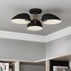 image:imageNathan James Artisan MidCentury Modern Flush Mount Ceiling Light Flush Mount Lighting Fixture for Kitchen or Living Room with Brass Accent Line Shade and Frosted Glass DiffuserBrass GoldBlack