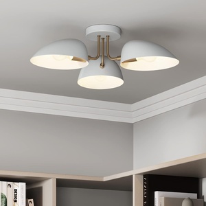 image:imageNathan James Artisan MidCentury Modern Flush Mount Ceiling Light Flush Mount Lighting Fixture for Kitchen or Living Room with Brass Accent Line Shade and Frosted Glass DiffuserBrass GoldWhite