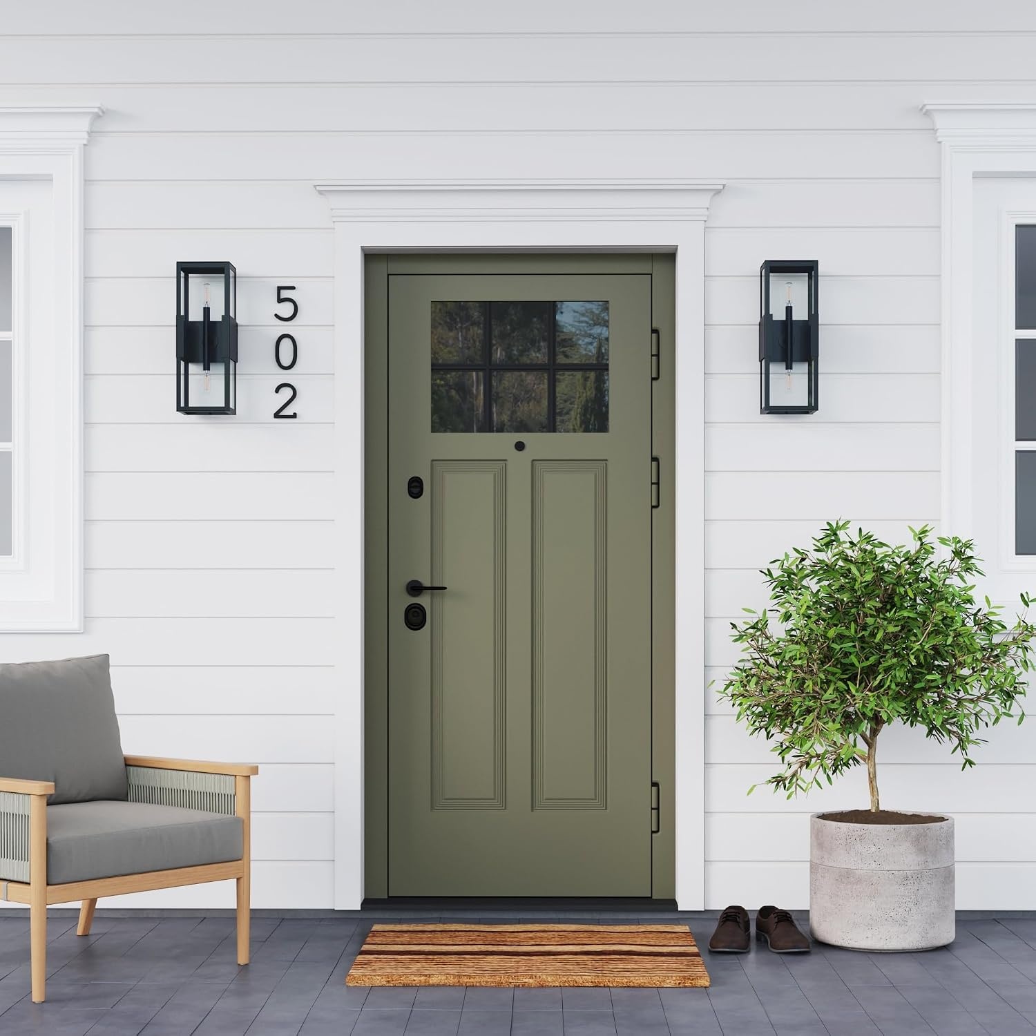 image:imageNathan James Zemi MidCentury Modern Indoor or Outdoor Decorative Wall Light Black Wall Sconce for Bedroom or Wall Mount Porch Light Matte Black Set of 2Julio Black
