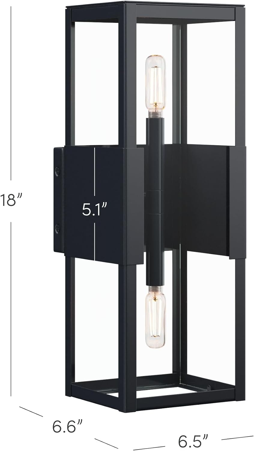 image:imageNathan James Zemi MidCentury Modern Indoor or Outdoor Decorative Wall Light Black Wall Sconce for Bedroom or Wall Mount Porch Light Matte Black Set of 2Julio Black