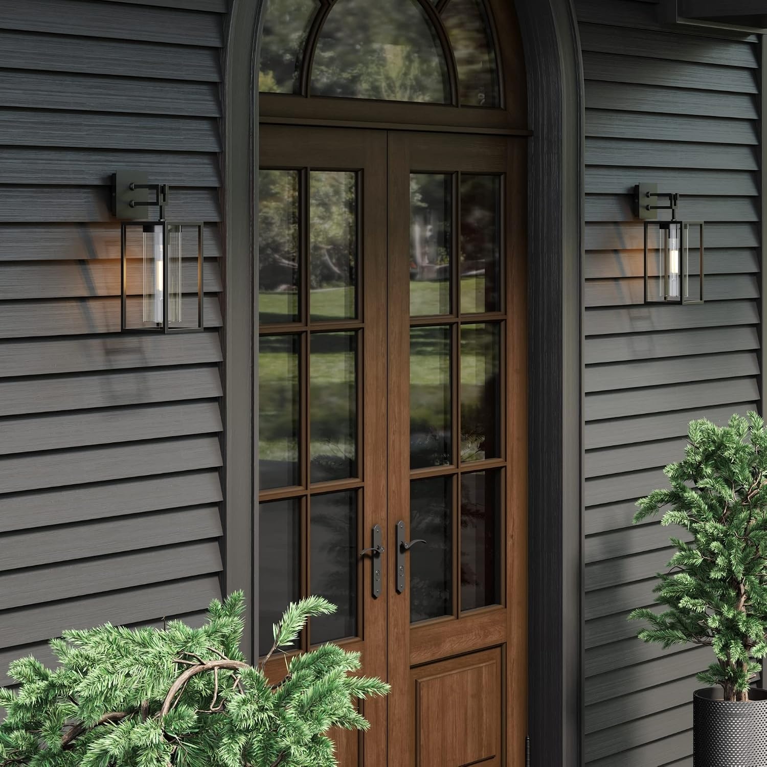 image:imageNathan James Zemi MidCentury Modern Indoor or Outdoor Decorative Wall Light Black Wall Sconce for Bedroom or Wall Mount Porch Light Matte BlackSedona Black