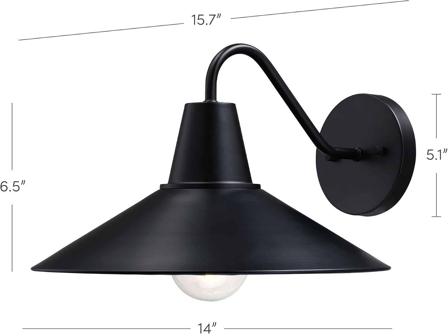 image:imageNathan James Zemi MidCentury Modern Indoor or Outdoor Decorative Wall Light Black Wall Sconce for Bedroom or Wall Mount Porch Light Matte BlackZemi Black