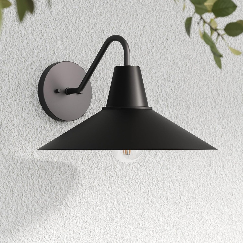 image:imageNathan James Zemi MidCentury Modern Indoor or Outdoor Decorative Wall Light Black Wall Sconce for Bedroom or Wall Mount Porch Light Matte BlackZemi Black