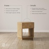 image:imageAndrew End Bedside or Side Table in Matte White Finish with Two Natural Rattan Drawers Doors for Storage and Brass Gold Accents for Living Room or Bedroom WhiteCaneGoldPaige Light Brown