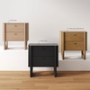 image:imageAndrew End Bedside or Side Table in Matte White Finish with Two Natural Rattan Drawers Doors for Storage and Brass Gold Accents for Living Room or Bedroom WhiteCaneGoldLight Brown