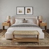 image:imageAndrew End Bedside or Side Table in Matte White Finish with Two Natural Rattan Drawers Doors for Storage and Brass Gold Accents for Living Room or Bedroom WhiteCaneGoldPaige Light Brown