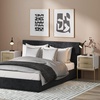 image:imageAndrew End Bedside or Side Table in Matte White Finish with Two Natural Rattan Drawers Doors for Storage and Brass Gold Accents for Living Room or Bedroom WhiteCaneGoldWhiteCaneGold