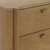 image:imageAndrew End Bedside or Side Table in Matte White Finish with Two Natural Rattan Drawers Doors for Storage and Brass Gold Accents for Living Room or Bedroom WhiteCaneGoldLight Brown