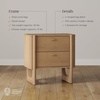 image:imageAndrew End Bedside or Side Table in Matte White Finish with Two Natural Rattan Drawers Doors for Storage and Brass Gold Accents for Living Room or Bedroom WhiteCaneGoldRaw Oak