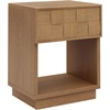 image:imageAndrew End Bedside or Side Table in Matte White Finish with Two Natural Rattan Drawers Doors for Storage and Brass Gold Accents for Living Room or Bedroom WhiteCaneGoldPaige Light Brown
