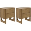 image:imageAndrew End Bedside or Side Table in Matte White Finish with Two Natural Rattan Drawers Doors for Storage and Brass Gold Accents for Living Room or Bedroom WhiteCaneGoldLight Brown