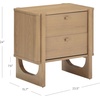 image:imageAndrew End Bedside or Side Table in Matte White Finish with Two Natural Rattan Drawers Doors for Storage and Brass Gold Accents for Living Room or Bedroom WhiteCaneGoldRaw Oak