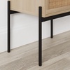 image:imageAndrew End Bedside or Side Table in Matte White Finish with Two Natural Rattan Drawers Doors for Storage and Brass Gold Accents for Living Room or Bedroom WhiteCaneGoldOakCaneGold