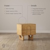 image:imageAndrew End Bedside or Side Table in Matte White Finish with Two Natural Rattan Drawers Doors for Storage and Brass Gold Accents for Living Room or Bedroom WhiteCaneGoldJett Light Brown