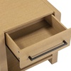 image:imageAndrew End Bedside or Side Table in Matte White Finish with Two Natural Rattan Drawers Doors for Storage and Brass Gold Accents for Living Room or Bedroom WhiteCaneGoldBenjamin Light Brown