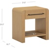 image:imageAndrew End Bedside or Side Table in Matte White Finish with Two Natural Rattan Drawers Doors for Storage and Brass Gold Accents for Living Room or Bedroom WhiteCaneGoldBenjamin Light Brown