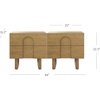 image:imageAndrew End Bedside or Side Table in Matte White Finish with Two Natural Rattan Drawers Doors for Storage and Brass Gold Accents for Living Room or Bedroom WhiteCaneGoldJett Light Brown