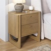 image:imageAndrew End Bedside or Side Table in Matte White Finish with Two Natural Rattan Drawers Doors for Storage and Brass Gold Accents for Living Room or Bedroom WhiteCaneGoldLight Brown