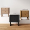 image:imageAndrew End Bedside or Side Table in Matte White Finish with Two Natural Rattan Drawers Doors for Storage and Brass Gold Accents for Living Room or Bedroom WhiteCaneGoldBlack