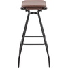 image:imageArlo Modern Backless Upholstered Kitchen Counter Bar Stool with DoubleLayered Saddle Seat and Black Metal Base BrownMatte Black Set of 2BrownBlack