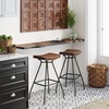 image:imageArlo Modern Backless Upholstered Kitchen Counter Bar Stool with DoubleLayered Saddle Seat and Black Metal Base BrownMatte Black Set of 2BrownBlack