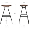image:imageArlo Modern Backless Upholstered Kitchen Counter Bar Stool with DoubleLayered Saddle Seat and Black Metal Base BrownMatte Black Set of 2BrownBlack
