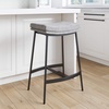 image:imageArlo Modern Backless Upholstered Kitchen Counter Bar Stool with DoubleLayered Saddle Seat and Black Metal Base BrownMatte Black Set of 2Feather GrayMatte Black
