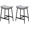 image:imageArlo Modern Backless Upholstered Kitchen Counter Bar Stool with DoubleLayered Saddle Seat and Black Metal Base BrownMatte Black Set of 2Feather GrayMatte Black