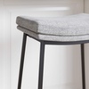 image:imageArlo Modern Backless Upholstered Kitchen Counter Bar Stool with DoubleLayered Saddle Seat and Black Metal Base BrownMatte Black Set of 2Feather GrayMatte Black