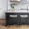 image:imageArlo Modern Backless Upholstered Kitchen Counter Bar Stool with DoubleLayered Saddle Seat and Black Metal Base BrownMatte Black Set of 2Feather GrayMatte Black