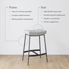 image:imageArlo Modern Backless Upholstered Kitchen Counter Bar Stool with DoubleLayered Saddle Seat and Black Metal Base BrownMatte Black Set of 2Feather GrayMatte Black